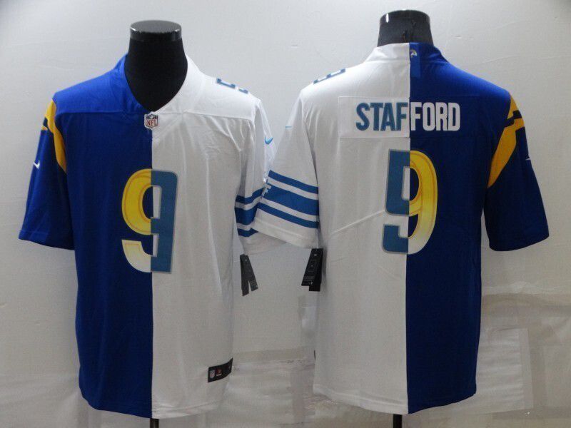 Men 2026 Los Angeles Rams #9 Stafford Blue white Nike Limited NFL Jersey 01